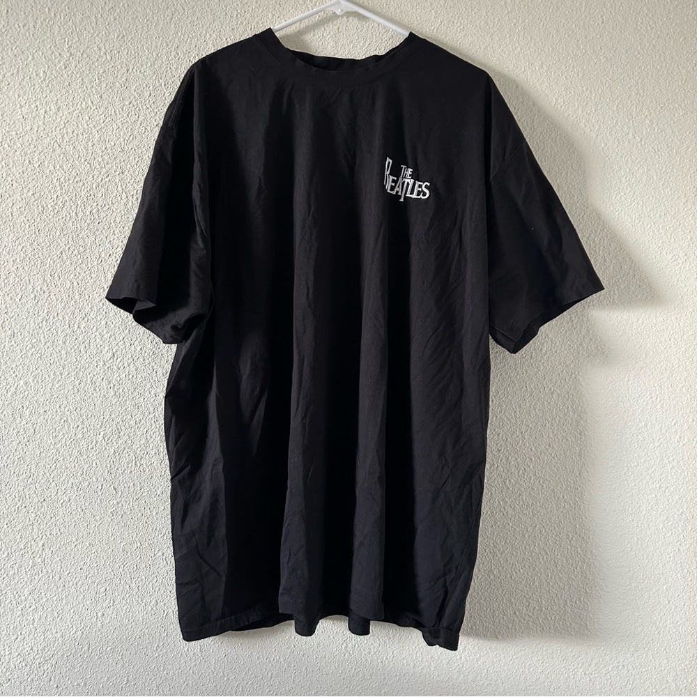 Unisex The Beatles Black T-shirt Sz 5X stretchy Band T-shirt Casual Embroidered